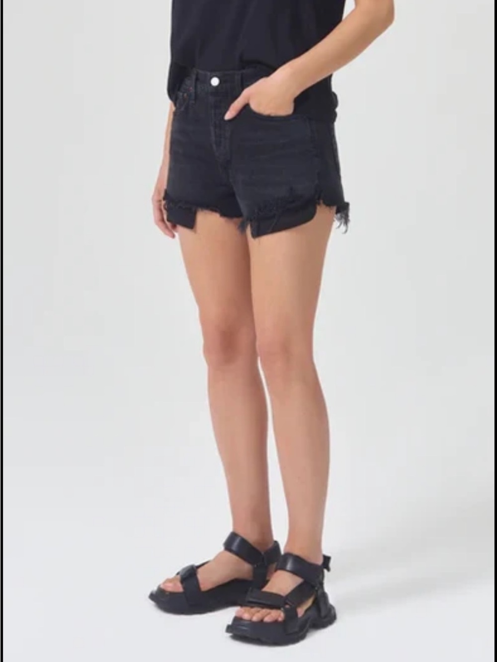 AGOLDE Parker Vintage Cut Off Short Exposed Pockets in Trance Size 28 NWT 168